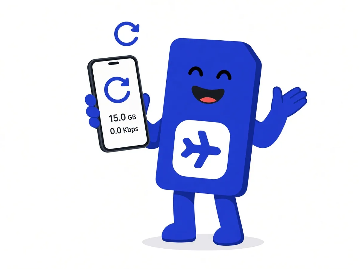 sim.do mascot restarts the smartphone because the display and the connection do not match.
